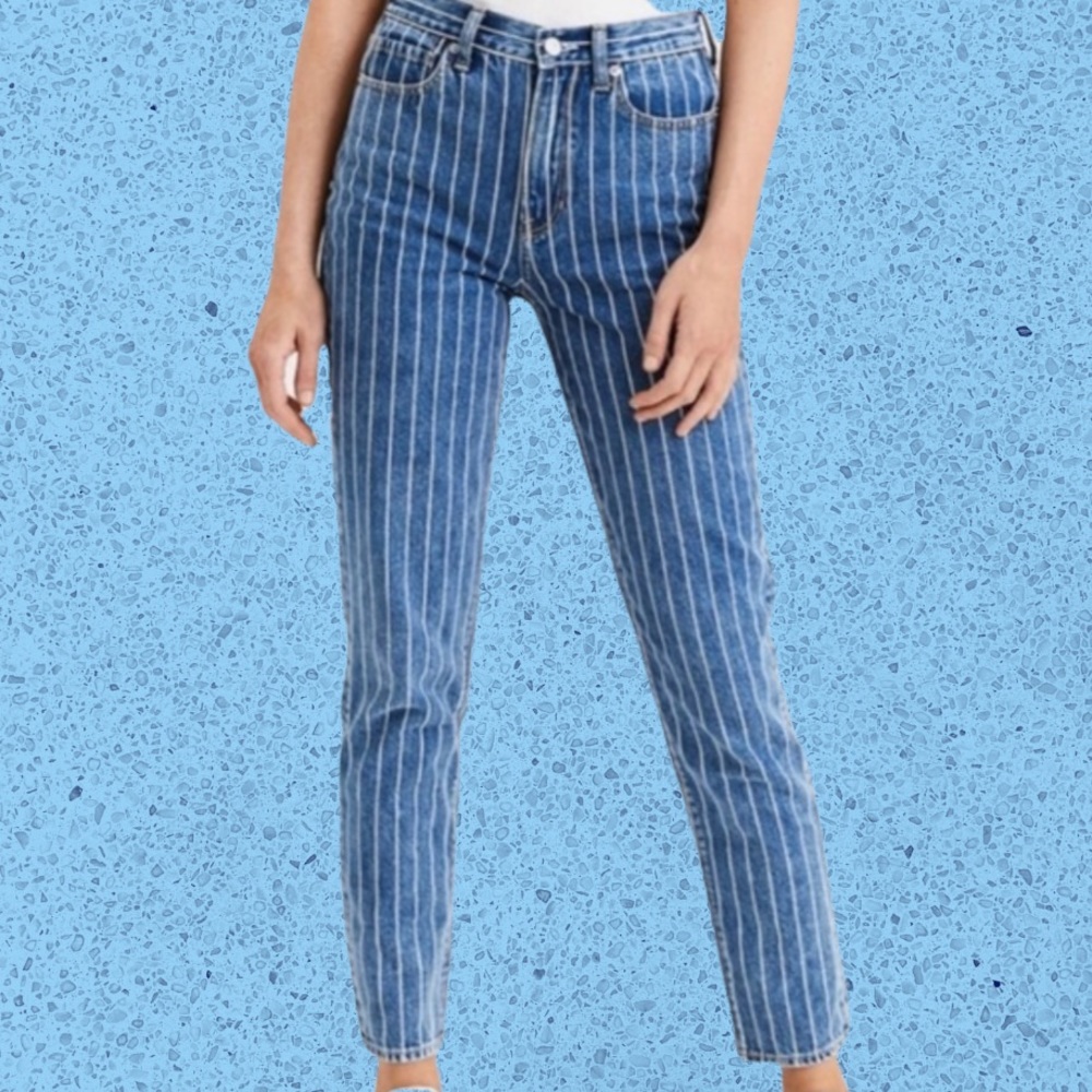 AE Pinstripe Mom Jeans